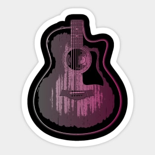 Guitar art | White Pink Sticker